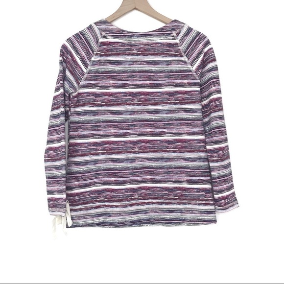 T BY TALBOLTS Striped Side Tie Sweater Top 0Petite - Picture 2 of 7